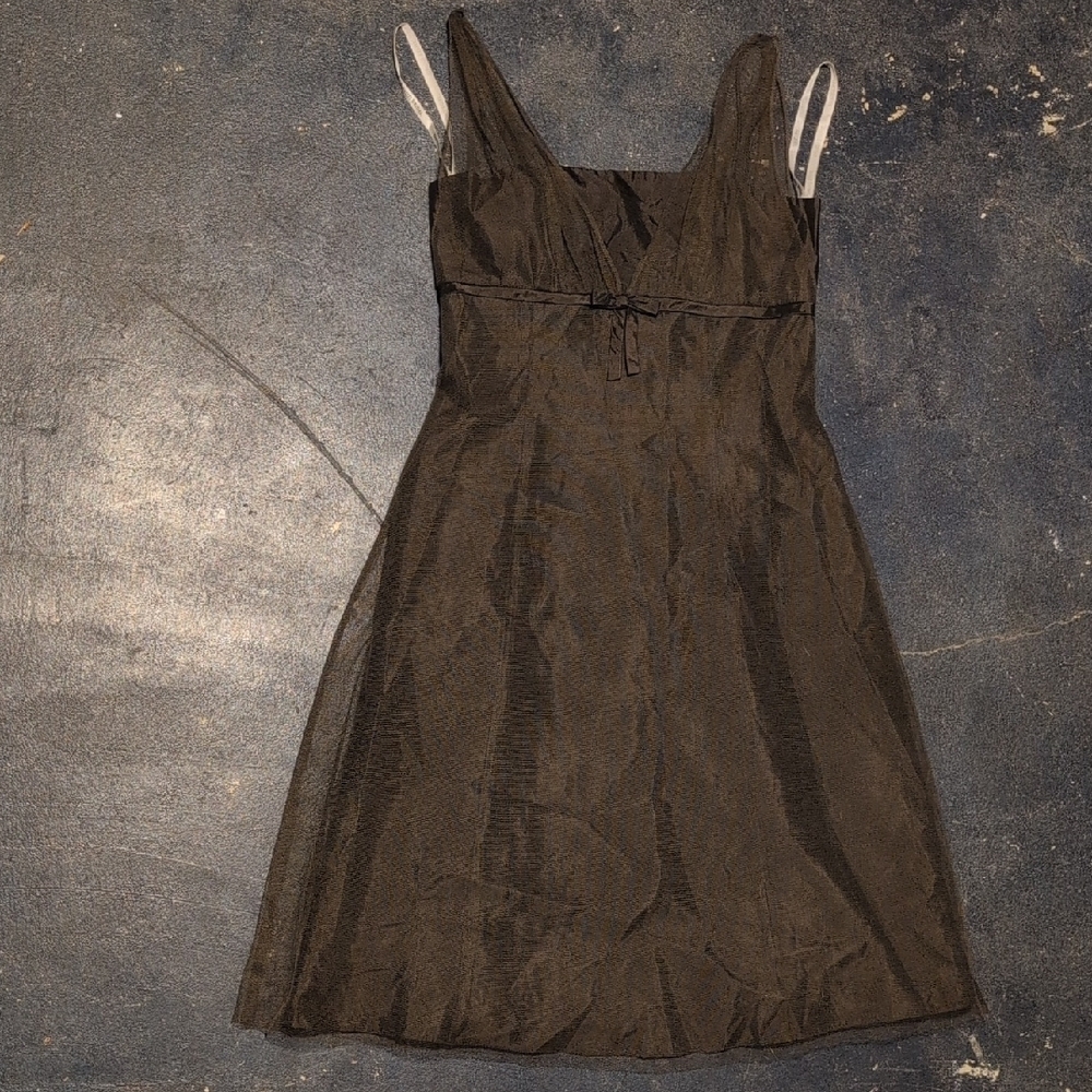 David's Bridal Elegant Brown Dress